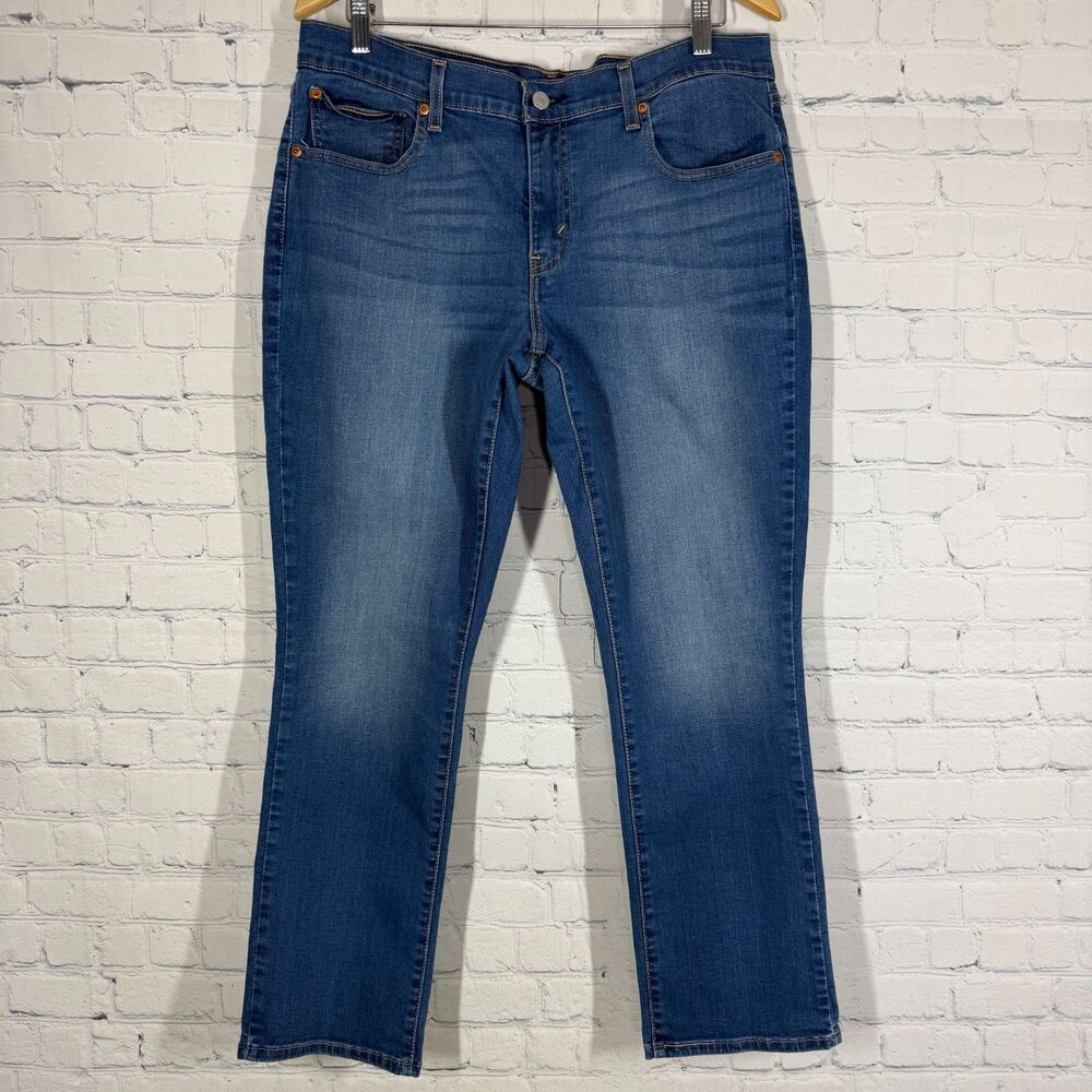 Levis 414 Relaxed Fit Jean Women Size 32 Blue Medium Denim Stretch Mid Rise Pant